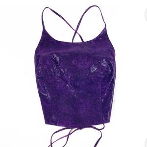 Vintage Wilson’s Maxima Purple Metallic Genuine Leather Corset Top